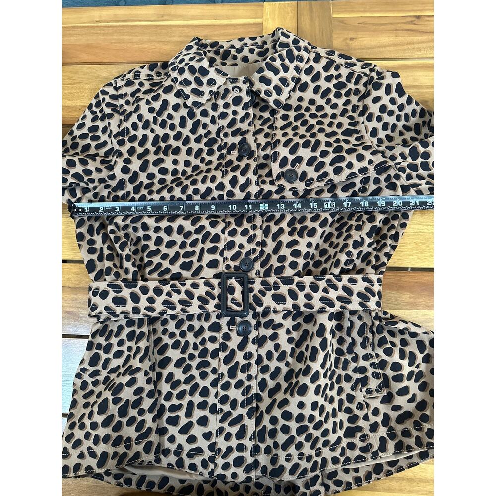 Ann Taylor Leopard Print Belted Jacket NWT Size 14 Tan Black Animal Print - Picture 6 of 14